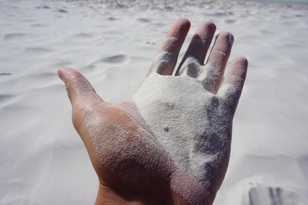 Finding the purest sand of the world near Airlie Beach