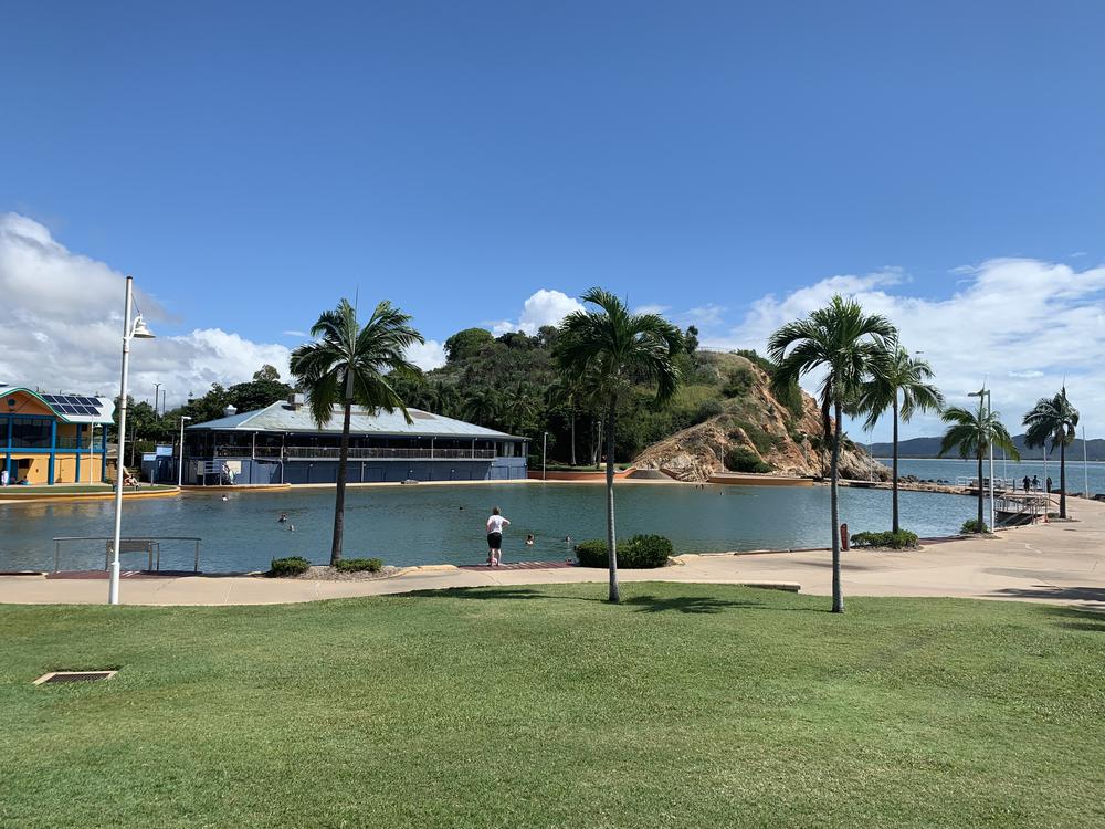 Climbing up a monolith in Townsville