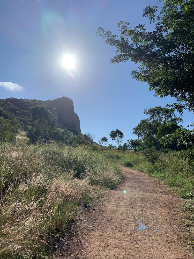 Climbing up a monolith in Townsville