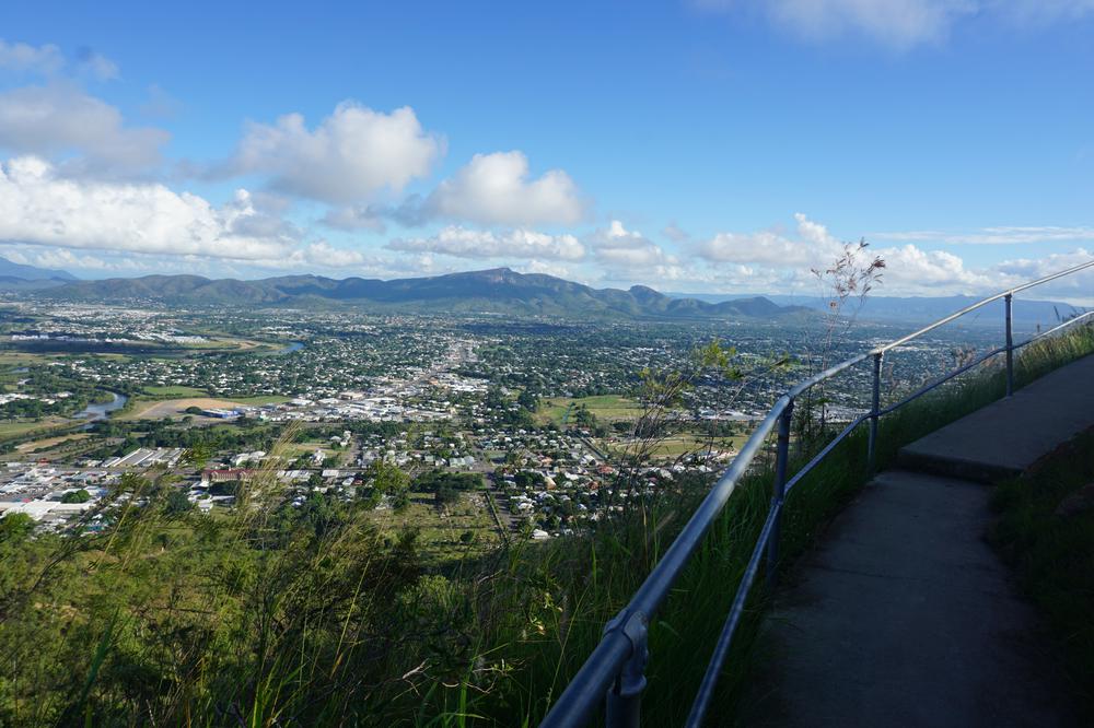 Climbing up a monolith in Townsville