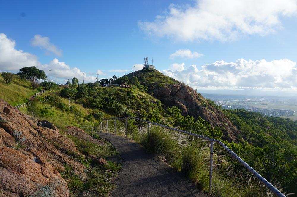 Climbing up a monolith in Townsville