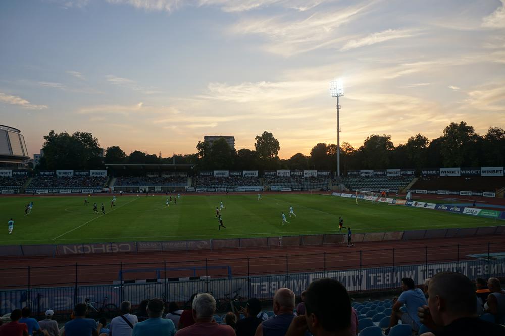 Watching a football match in Ruse