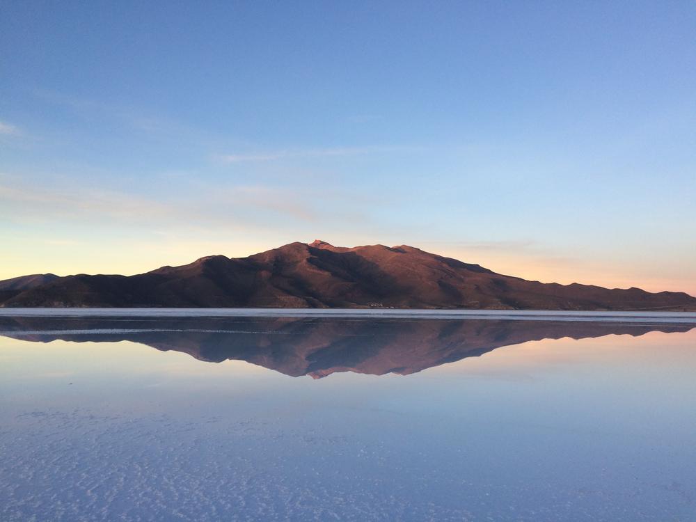 Magic sunrise over Salar de Uyuni