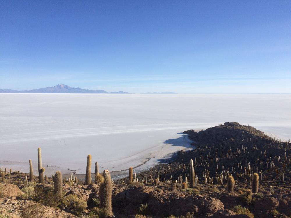 Magic sunrise over Salar de Uyuni