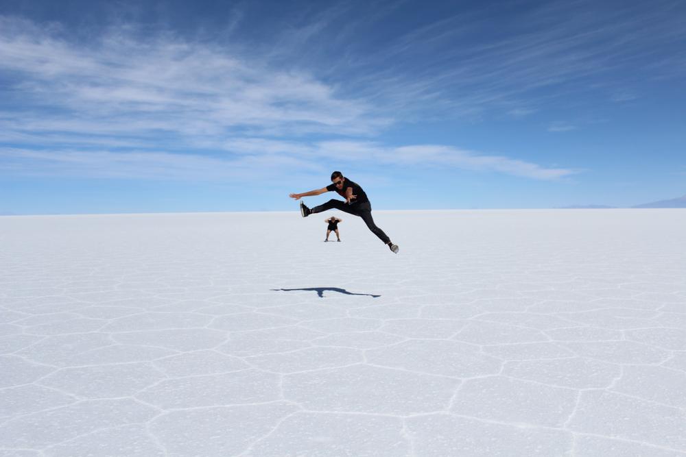 Magic sunrise over Salar de Uyuni