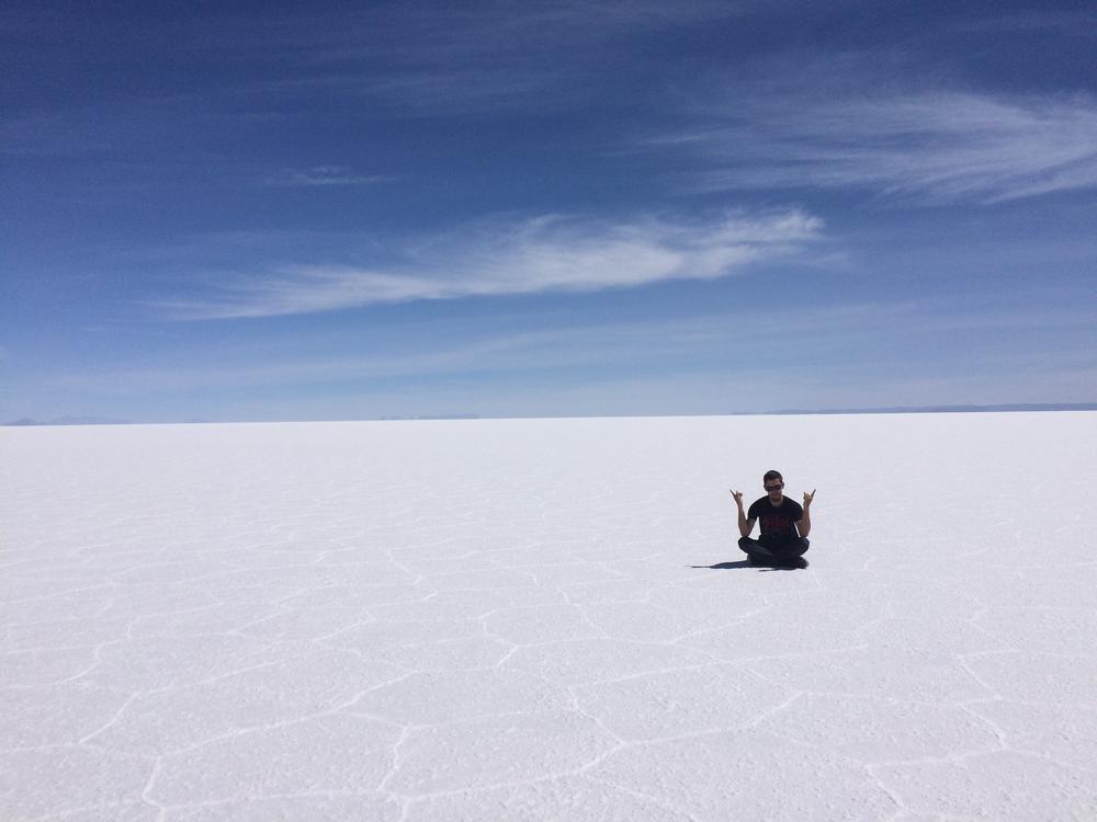 Magic sunrise over Salar de Uyuni