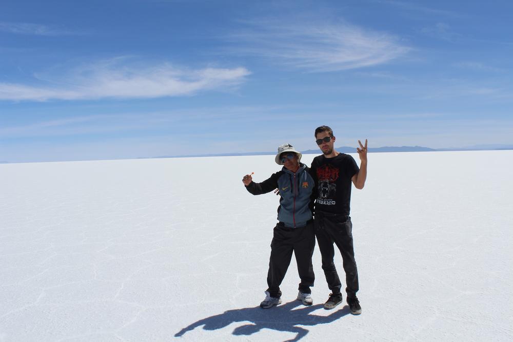 Magic sunrise over Salar de Uyuni