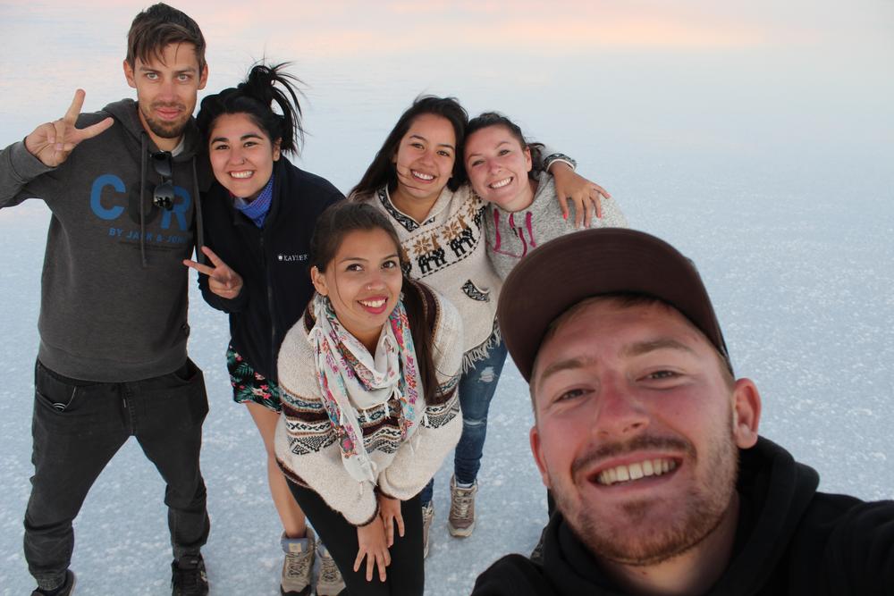 Magic sunrise over Salar de Uyuni