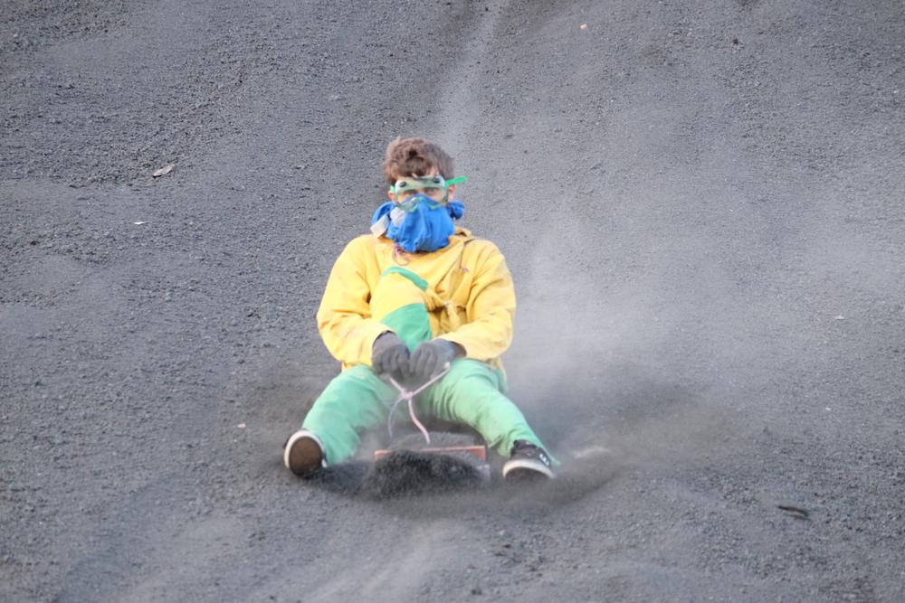 Volcano boarding in Leon