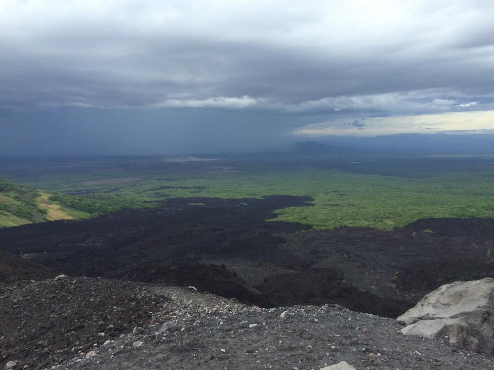 Volcano boarding in Leon