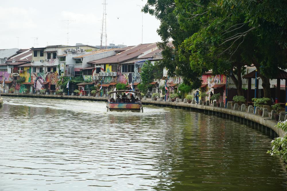 A mosque floating in the water of Melaka