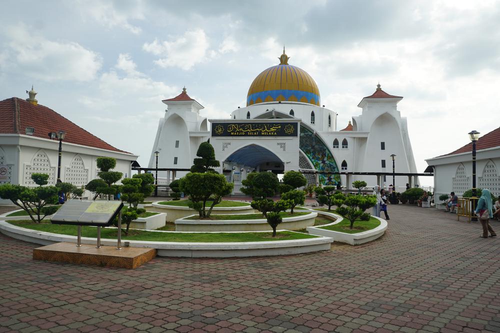 A mosque floating in the water of Melaka